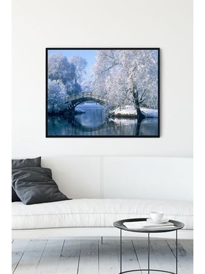 (PSTER12314) Kış Kar Manzara Çerçeveli Tablo 2 (50X70CM)