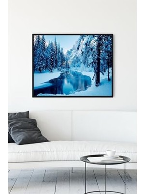 (PSTER12244) Kış Kar Manzara Çerçeveli Tablo 4 (21X30CM)