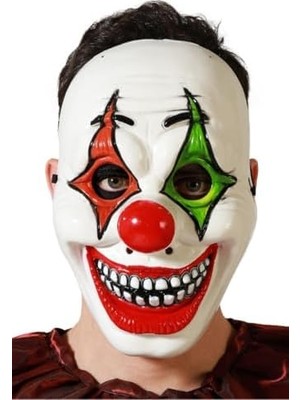 Bayramı Halloween Maske Palyaço Kırmızı Yeşil