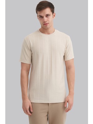 Cazador Pablo Erkek Çizgi Dokulu Premium Regular Fit Bisiklet Yaka T-Shirt 4203