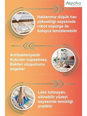 Nalera Şönil Kaymaz Doğal Pamuk Tabanlı Yıkanabilir Antibakteriyel Çevre Dostu Salon Halısı 160X230