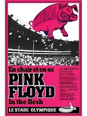 Pink Floyd - In The Flesh (Pink Pig) Olimpiyat Stadyumu 36X24 Müzik Sanatsal Baskı Posteri
