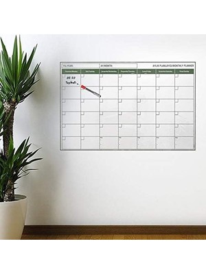 Manyetik Yapışkanlı Bir Aylık Program Planlayıcı Akıllı Statik Duvar Takvimi 85X56 cm