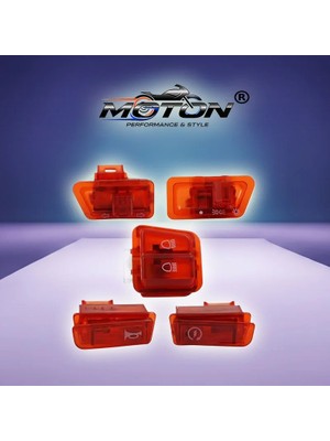 Moton Scooter Modifiye Kırmızı Düğme Seti