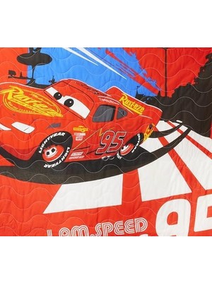 Taç Full Speed Lisanslı Karakter Baskılı Dış KUMAŞ:%100 Pamuk, Iç Dolgu: Elyaf Set, Kırmızı, Tek Kişilik