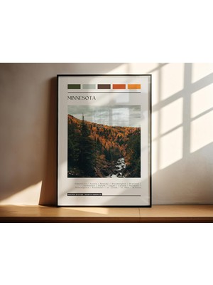 Siyah Çerçeveli Poster Modern Ev Dekoru, Poster Sanatı (Mınnesota)