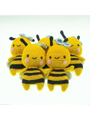 Amigurumi Arı Figür 14 cm – El Yapımı Pamuk Ip Örgü Dekoratif Obje