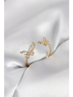 Renas Store Model Zirkon Taşlı Gold Renk Kadın Yüzük - TJ-BYK4078