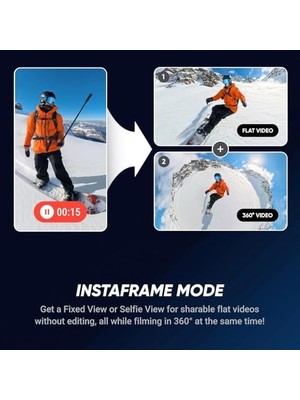 X5 - Su Geçirmez 8k 360° Aksiyon Kamerası, Lider Düşük Işık, Görünmez Selfie Çubuğu Efekti, Sağlam ve Değiştirilebilir Lens, 3 Saatlik Pil, Dahili Rüzgar Koruması, Stabilizasyon, Üçlü Aı Chip