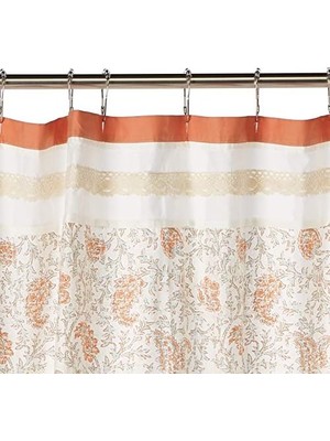 Şafak Pamuklu Kumaş Duş Perdesi Pintucked, Şal Desenli Tasarım Makinede Yıkanabilir Shabby Modern Ev Banyo Dekoru Küvet Gizlilik Ekranı, 183 cm x 183 Cm,