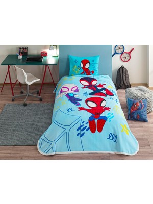 Taç Spidey Amazing Standart Pamuk Nevresim Takımı, Mavi, Tek Kişilik