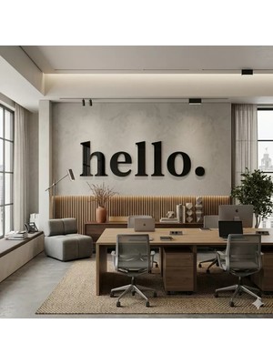 Renas Store 100X35 cm Dev Boy "hello." Yazılı Kırılmaz Pleksi Ayna - Ofis Villa Antre D