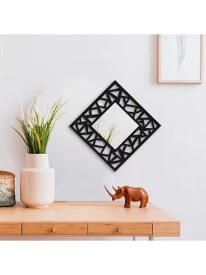Renas Store 2'li Set Kırılmaz Pleksi Dekoratif Duvar Aynası - 22.5X22.5 cm Geometrik Çerçeveli 1.