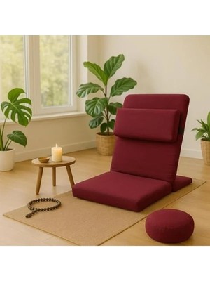 Die Grup Backjack Xl Meditasyon Sandalyesi, Yastıklı, 55X40X40 Cm, Fermuarlı Kılıf (Bordo)