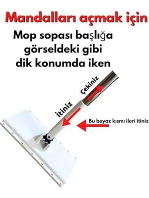 Döner Başlıklı Temizlik Paspası, Hijyenik Temassız Kullanım,ıslak Mendil Uyumlu,tüm Bezlerle Uyumlu Akıllı Mop (Tembel Mop)