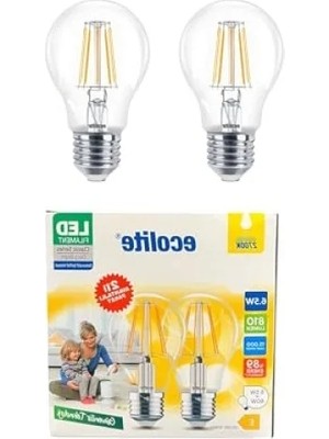 Die Grup 6,5W LED Filament Ampul E27 - 810 Lümen, 2'li Paket