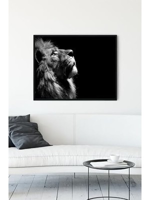 (PSTER9890) Aslan Motivasyon Çerçeveli Tablo 5 (50X70CM)