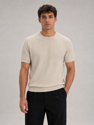 Classics Men Lookman Slim Fit Erkek Kısa Kol Triko Tişört  7696
