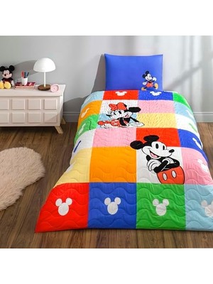 Taç Minnie & Standart Pamuk Nevresim Takımı, Çok Renkli, Tek Kişilik