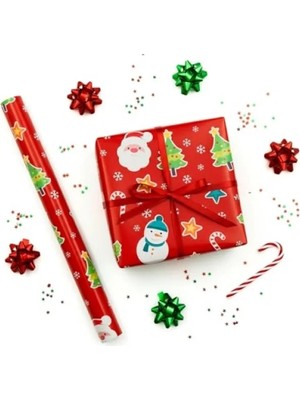 Die Grup 70X100 cm Premium Yılbaşı Hediye Paketleme Kağıdı 2'li Set | Kolay Kullanım, Canlı Renkler