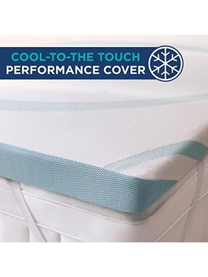 Tempur-Pedic Tempur-Adapt + Soğutma 7,8 cm Ikiz Yatak Üstü Orta Lüks Premium Köpük, Yıkanabilir Kılıf, Orta Soğutma Tepesi, Beyaz