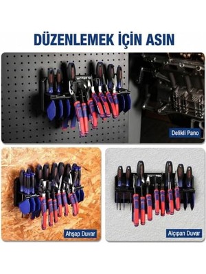 Tech Butiq Workpro WP433073 Çok Amaçlı El Aleti Duvar Askı Depolama Rafı, Abs ve Pp Malzeme, Katlanabilir Tasarım, 34.2X11.5X13.2 Cm, 10KG Kapasite
