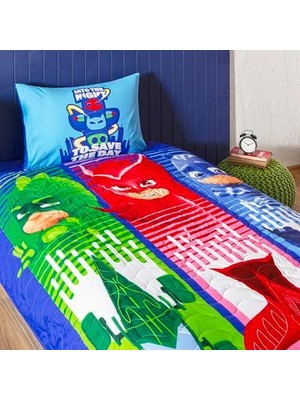 Taç Pj Masks Power Up Standart Pamuk-Polyester Nevresim Takımı, Çok Renkli, Tek Kişilik