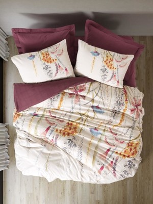 Cotton Box Çift Kişilik Modeline Nevresim Takımı Flos Bordo