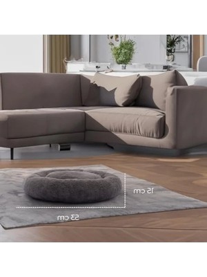 Die Grup Yumuşak Peluş Kedi ve Köpek Yatağı, Beyaz ve Antrasit Renk Seçenekleri