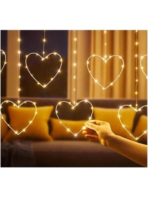 Renas Store Kalpli Perde LED Işıklar, Sevgililer Günü Romantik LED Aydınlatma