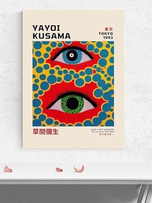 Yayoi Kusama Eyes, Gözler, Pop Art. Sanatsal Poster - Afiş - Dekoratif Duvar Poster