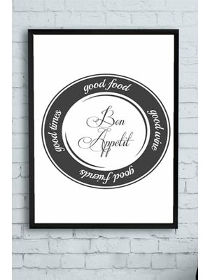 (PSTER14574) Bon Appetit Mutfak Çerçeveli Tablo 50 x 70
