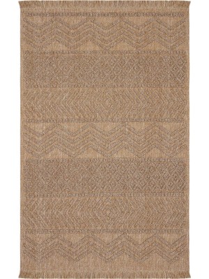 Omrs Store Kahverengi Halı Bukle Kaymaz Yıkanabilir Halı Geometrik Desen Oturma Odası Halısı
