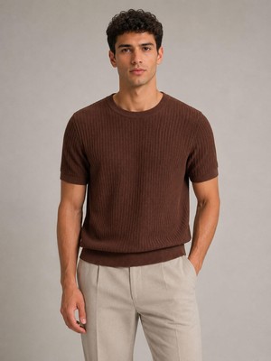 Classics Men Lookman Slim Fit Erkek Kısa Kol Triko Tişört  7696