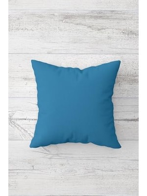 Omrs Store Pelangi Papatya Desenli Gizli Fermuarlı Kırlent Kılıfı Koltuk Yastık Kılıfı TAKIM(4ADET), Bebe Mavi-Beyaz 45 x 45