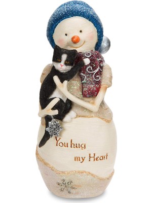 Omrs Store Pavilion Birchhearts Hug My Kardan Adam Figürü, Kedi, 12,7 cm Beyaz