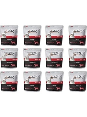 Die Grup Kuzu Etli Tahılsız Yaş Kedi Maması, 12 x 85 gr Paket