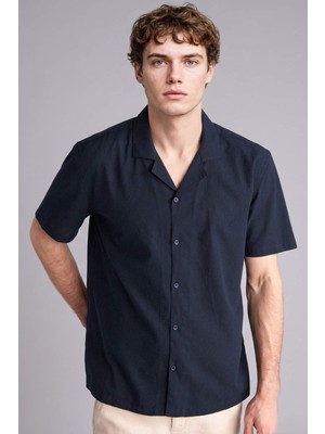 DeFacto %100 Pamuk Regular Fit Polo Yaka Kısa Kollu Gömlek G0797AX26SM