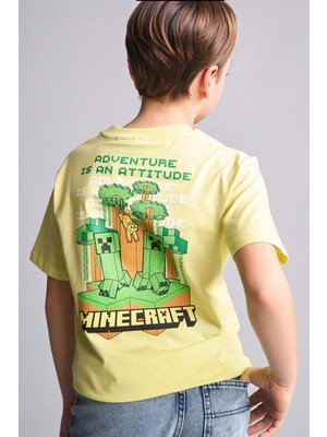 DeFacto Minecraft New Regular Fit Bisiklet Yaka Kısa Kollu Tişört Erkek Çocuk H8261A826HS