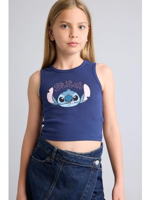 DeFacto Disney Lilo & Stitch Bisiklet Yaka Atlet Kız Çocuk H7267A826HS