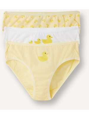 DeFacto Desenli Penye 3'lü Slip Külot Kız Çocuk H6338A826SM