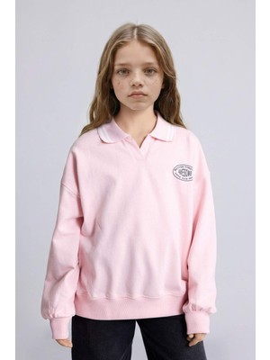 DeFacto Baskılı İçi Yumuşak Tüylü Sweatshirt Kız Çocuk G5767A826SP