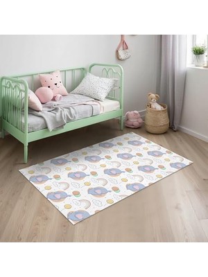 Omrs Store Leana Kadife Kaymaz Pamuk Tabanlı Yıkanabilir Antibakteriyel Çocuk Halısı 160X230