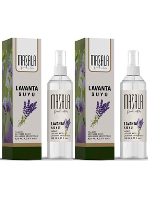 Tech Butiq Masala 2 Adet Saf Lavanta Suyu 125 ML%100 Doğal Yağlı Hidrosol - Tonik Lavender Floral Water Hydrosol Tonic