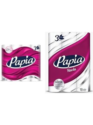 Tech Butiq Papia Seti | 3 Katlı 32'lı X1 + 3 Katlı Ultra Emici & Dayanıklı 12'li X1