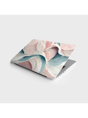 Tech Butiq Laptop Bilgisayar Notebook Pc Kaplama Etiketi Lüks Mermer Pastel Pembe