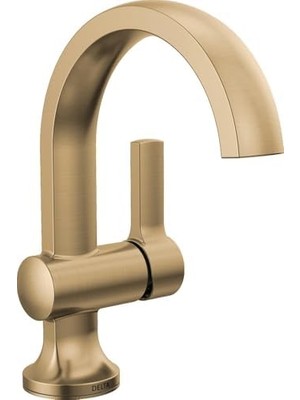 Tech Butiq Musluk Albion Tek Delikli Banyo Bataryası, Altın Tek Kolu Banyo Bataryası, Banyo Lavabo Bataryası, Metal Push Pop-Up Drenaj Grubu, 1.2 Gpm Akış Hızı, Şampanya Bronz 15855LF-CZ