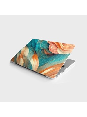Tech Butiq Laptop Bilgisayar Notebook Pc Kaplama Etiketi Mermer Ebru Doku