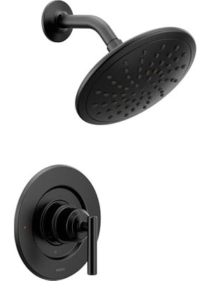 Tech Butiq Gibson Mat Siyah Basınç Dengeleyici Modern Duş Çıtası Geniş Eko-Performanslı Yağmur Duş Başlığı ve Duş Kolu Kolu (Posi-Temp Valfi Gerekli), T3002EPBL