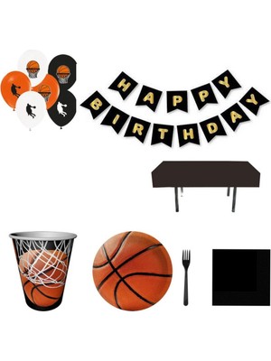 Hayaller Dükkanı Fanatik Basketbol Doğum Günü Süsleri 8 Kişilik